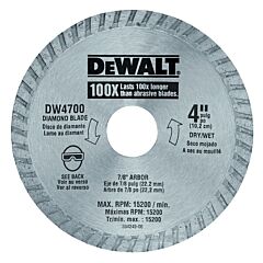 Dewalt Dw4700 Continuous Rim Diamond Blades, 4 In