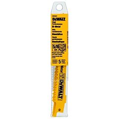 Dewalt Dw4847 Bi-Metal Reciprocating Saw Blades, 6 In, 5/8 Tpi, Taper Back, Wood, 5/Pk