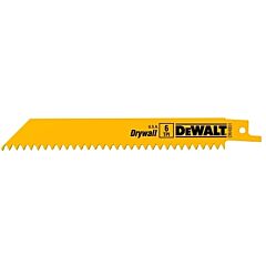 Dewalt Dw4851 Miscellaneous Reciprocating Saw Blades, 6 In, 6 Tpi, Taper Back, 5/Pk