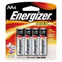 Energizer E91Bp4 Max Aa Batteries, 4/Pkg