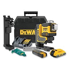 Dewalt Dcle34035D1 20V Max* Xr® Remote Control 360º Line Laser, Kit, Green, Incl Remote Control/Battery/Charger/Bracket/Card/Case