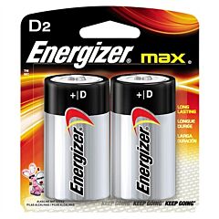Energizer E95Bp2 Max D Batteries, 2/Pkg