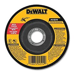 Dewalt Dw4514B5 Type 27 Grinding Wheel, 4-1/2 In Dia, 7/8 In Arbor, 13300 Rpm, 24 Grit, 4 Ea/Pk