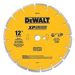 Dewalt Dw47437 Segmented Rim Diamond Blade, Reinforced Concrete, 14 In Dia, 5400 Rpm