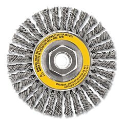 Dewalt Dw49201 Wire Wheel Brushes, Carbon Stringer, 5 In Dia, 5/8 In-11 Tpi, 12000 Rpm