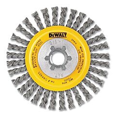 Dewalt Dw49252 Wire Wheel Brushes, Stainless Steel Stringer, 6 In Dia, 5/8 In-11 Tpi, 9000 Rpm