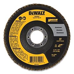 Dewalt Dw8308Al Type 29 Flap Disc, 4-1/2 In Dia, 60 Grit, 7/8 In Arbor, Aluminum Oxide, 13300 Rpm