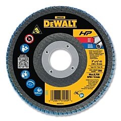 Dewalt Dw8330 Type 29 Flap Disc, 7 In Dia, 80 Grit, 5/8 In-11 Tpi, Zirconia 8700 Rpm