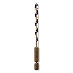 Dewalt Dwa5013 Black And Gold Impact Ready Drill Bit, 13/64 In Dia, 135° Split Point Tip, 3-3/4 In Oal