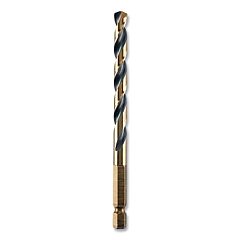 Dewalt Dwa5017 Black And Gold Impact Ready Drill Bit, 17/64 In Dia, 135° Split Point Tip, 4-1/4 In Oal