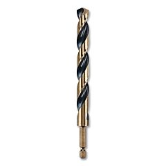 Dewalt Dwa5032 Black And Gold Impact Ready Drill Bit, 1/2 In Dia, 135° Split Point Tip, 6 In Oal