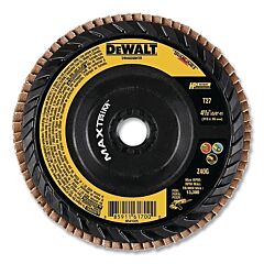Dewalt Dwa8356Htr Maxtrim™ Trimmable Flap Disc, Type 27, 4-1/2 In Dia, 5/8 In-11 Tpi, 40 Grit, Zirconia Alumina, 133000 Rpm