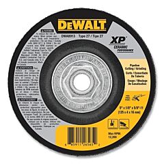 Dewalt Dwa8913 Xp™ Ceramic Metal Grinding Wheel, Type 27, 5 In Dia X 1/8 In X Thick 5/8 In-11 Arbor, 24 Grit