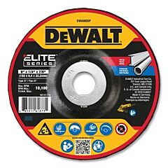 Dewalt Dwa8920F Type 27 Grinding Wheel, 6 In Dia, 7/8 In Arbor, 24 Grit, 10100 Rpm, 1/4 In Thick