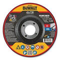 Dewalt Dwa8957F Elite Series™ Cutting Wheel, Type 27, 4-1/2 In Dia, 0.045 In Thick, 7/8 In Arbor Hole, 46 Grit, Ceramic, 13300 Rpm