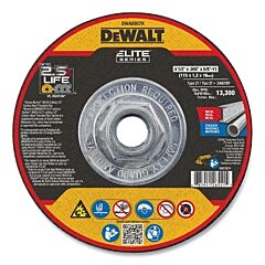 Dewalt Dwa8957H Elite Series™ Cutting Wheel, Type 27, 4-1/2 In Dia, 0.045 In Thick, 5/8 In - 11 Arbor Hole, 46 Grit, Ceramic, 13300 Rpm