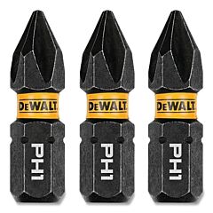Dewalt Dwaf1Ph1Ir3 Flextorq® Phillips Impact Bit, 1 In L, #1, 3 Pack