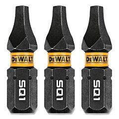 Dewalt Dwaf1Sq1Ir3 Flextorq® Square Impact Bit, 1 In L, #1, 3 Pack