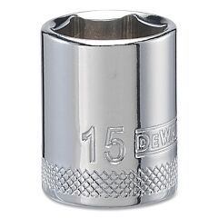 Dewalt Dwmt86310Osp Socket, 3/8 In Drive, 15 Mm Opening, 6-Point, Standard