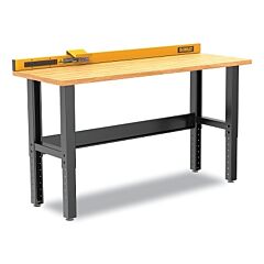 Dewalt Dwst27201 Butcher Block Top Work Bench, 6 Ft, 1.38 In Thick, Heavy-Duty Steel Frame
