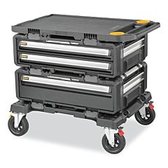 Dewalt Dwst60520 Toughsystem® 2.0 Dxl™ Modular Work Station 4-In-1, With Dolly, 30 In 2 Drawer Unit, 1 Deep Drawer, Worktop