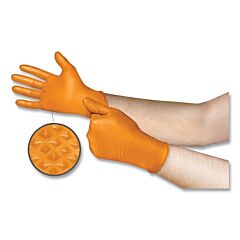 Microflex 93-256-080 Mega Texture Orange Disposable Nitrile Gloves, Size 8