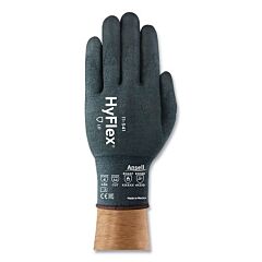 Hyflex 11-571-090 Nitrile Coated Palm A4 Cut Resistant Gloves, Size 9, Black/Gray