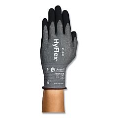 Hyflex 11-581Vp-80 Light-Duty Nitrile Palm-Coated A6 Cut Gloves, Size 8, Gray With Black Coating, Vend Pack