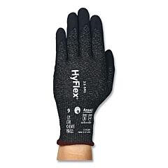 Hyflex 11-591Vp-110 Medium-Duty Nitrile Palm-Coated A9 Cut Gloves, Size 8, Black With Black Coating, Vend Pack