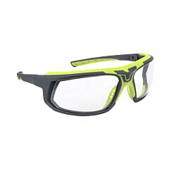 Radians Glf1-10D Glyf Safety Eyewear With Comfort Soft-Touch Liner, Hi-Vis/Gray Frame, Clear Lens