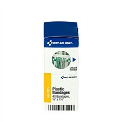 First Aid Only Fae-3115 Sc Refill 3/8"X1.5" Junior Plastic Bandages, 40/Box