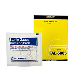 First Aid Only Fae-5005 Sc Refill 3" X 3" Sterile Gauze Pads, 10/Bag