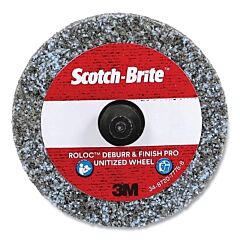 3M 076308-77231 Roloc™+ Deburr And Finish Pro Unitized Wheel, 2 In Dia X 1/4 In Thick, 2S Fine, 22100 Rpm, Silicone Carbide