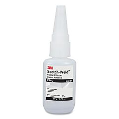 3M 051115-25204 Scotch-Weld Plastic & Rubber Instant Adhesive, Pr40, 0.7 Oz, Bottle, Clear