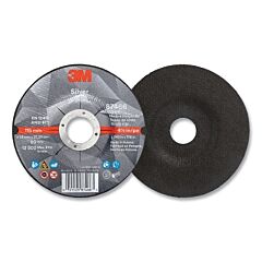 3M 051125-87466 Silver Cut-Off Wheel, Precision Shaped Ceramic, 4.5 In Dia, 0.875 In Arbor, 36 Grit, Center Hole Mounting