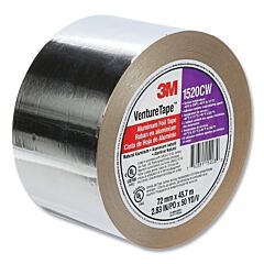 3M 750351-15203 Venture Tape Aluminum Foil Tape, 1520Cw, 72 Mm W X 45.7 M L X 3.2 Mil Thick, Silver, 16 Rl/Ca