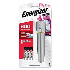 Energizer Enpmhh62 Handheld Flashlight, 6 Batteries, Aaa, 600 Lumens, Silver