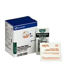 First Aid Only Fae-7115 Sc Refill Sting Relief Wipes(20), Hydrocortisone Cream (10)