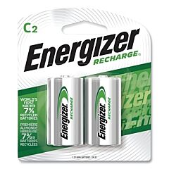 Energizer Nh35Bp-2 Recharge® Rechargeable Battery, Nickel Metal Hydride, C, 1.2 V
