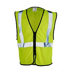 Kishigo 1547 Class 2 Zipper Mesh Vest - Economy, Lime, Size Large/X-Large