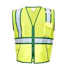 Kishigo 1597 Class 2 Reflective Color Contrast Vest, Lime/Green, Size Large