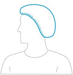 Polygard 1824 Spunbonded Polypropylene Bouffant Caps, White, Size One-Size