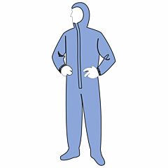 Progard 19122B Coveralls With Hood & Boots, Blue, Size 2X-Large