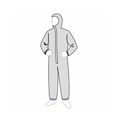 Permagard C18127 Coveralls With Attached Hood & Elastic Ankles, White, Size 4X-Large