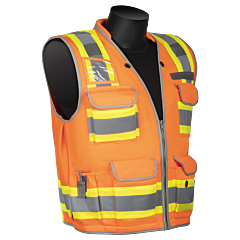 Liberty Safety C16016Fl Hivizgard Class 2 Orange Solid Front Mesh Back Engineer Surveyor’S Vest, Size Large