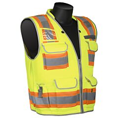 Liberty Safety C16016Gs Hivizgard Class 2 Lime Solid Front Mesh Back Engineer Surveyor’S Vest, Size Small