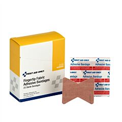 First Aid Only G128 Heavy Woven Fingertip Bandages, 25/Box