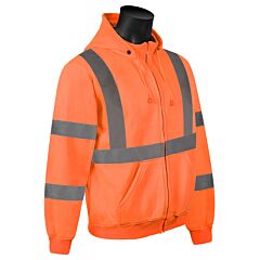 Liberty Safety C16724Fl Hivizgard Class 3 Lime Sweatshirt, Size Large