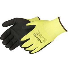 Liberty Safety F4779Lg2Xl A-Grip Foam Latex Coated Gloves, Black/Lime, Size 2X-Large