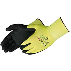 Liberty Safety F4901Hgl Ultra-X Microfoam Nitrile Coated Gloves, Black/Lime, Size Large